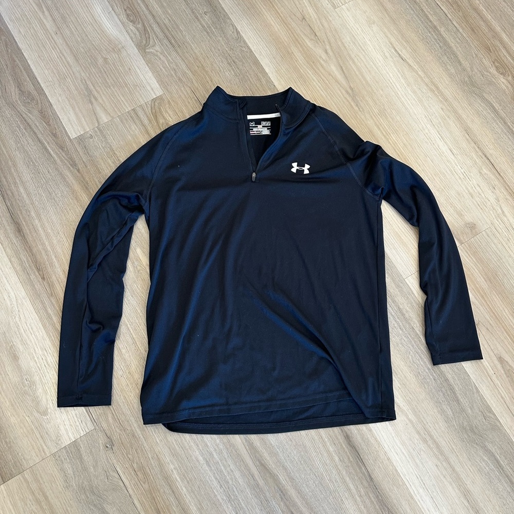 Under Armour Men’s Black Quarter-Zip Long Sleeve Athletic Top size Medium